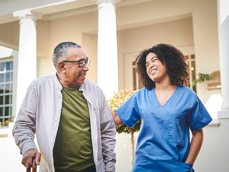 a man and a woman standing in a room